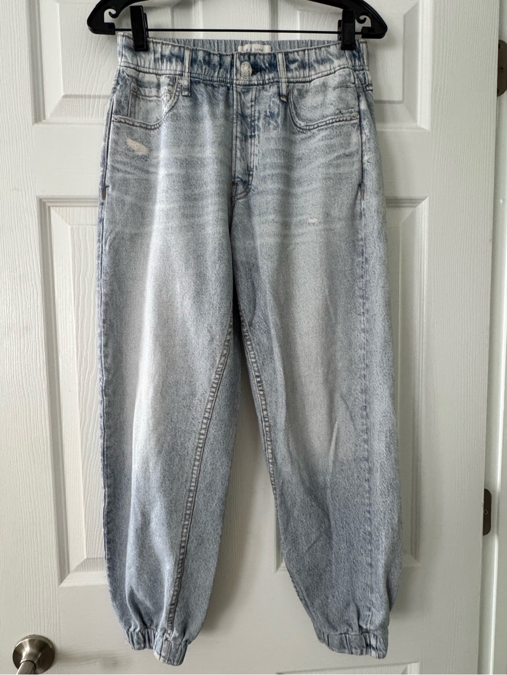 rag & bone Light Blue Cropped Elastic-Hem Women's Miramar Joggers